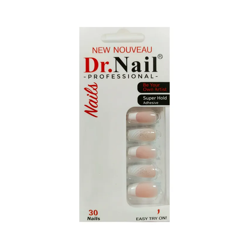 منتج أظافر دكتور نيل Dr. Nail – أظافر تركيب – فرنش ناعم وردي كلاسيكي (30 ظفر) | ZH093