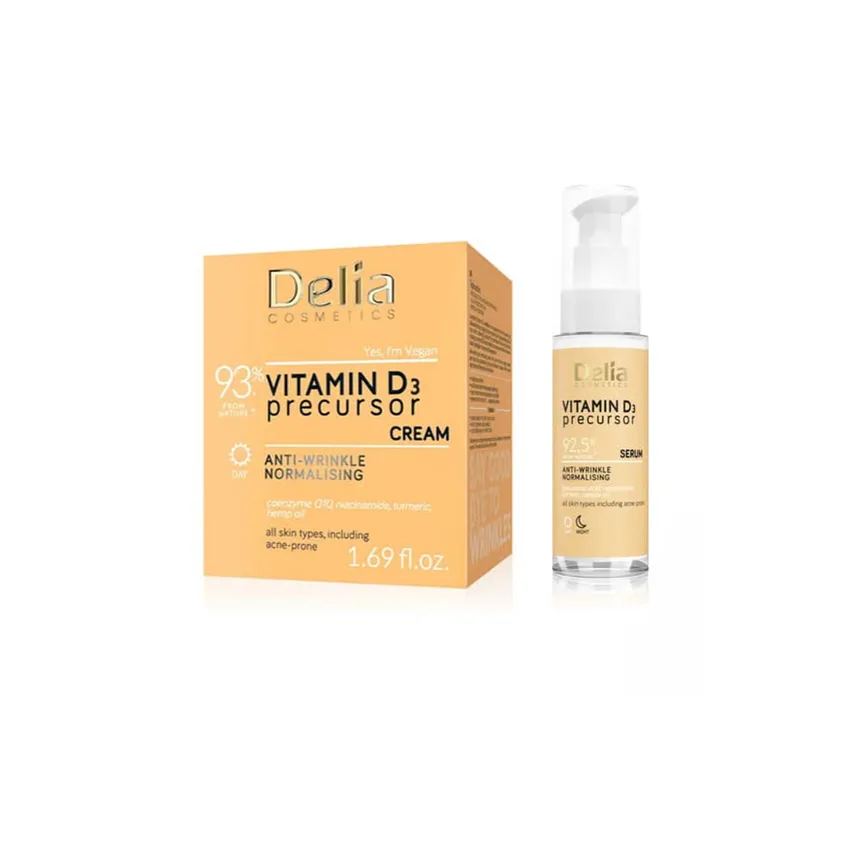 كريم وجه ديليا كوزمتيكس Delia Cosmetics – ديليا كوزمتكس سيروم فيتامين D3 (30 مل) + كريم فيتامين D3 (50 مل)