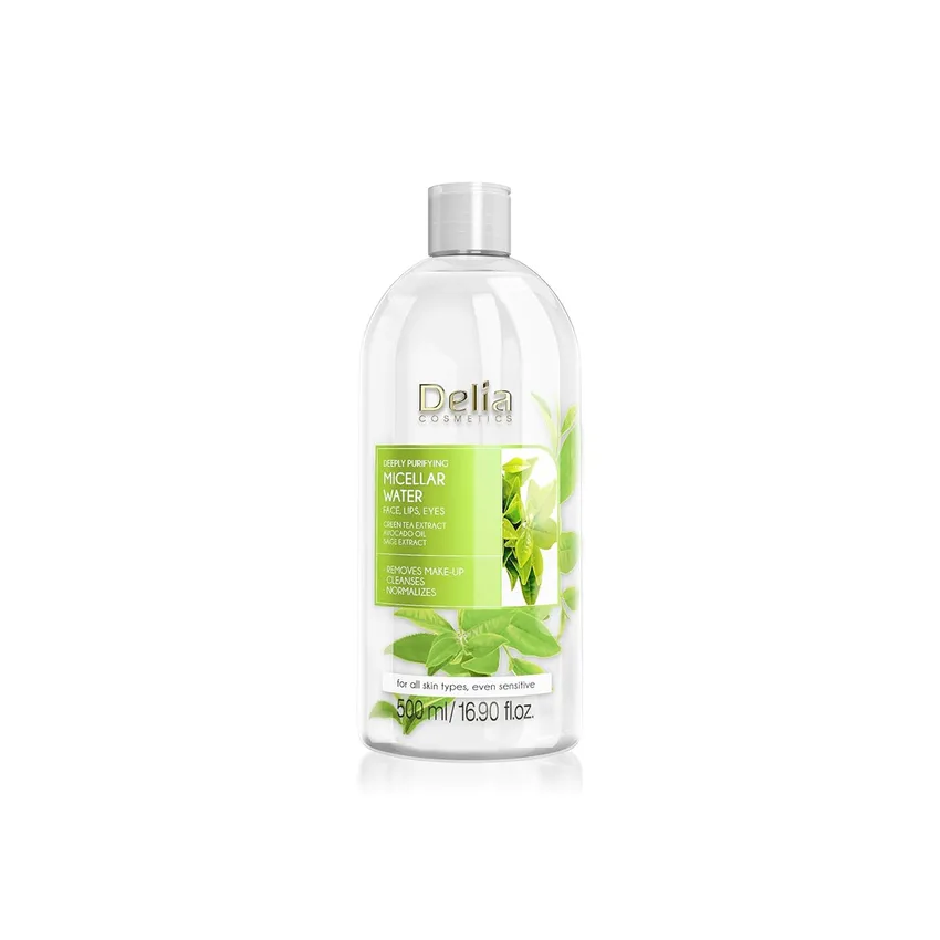 ديليا كوزمتيكس Delia Cosmetics – ديليا كوزمتكس – ماء ميسيلار لتنقية البشرة بخلاصة الشاي الأخضر (500 مل)