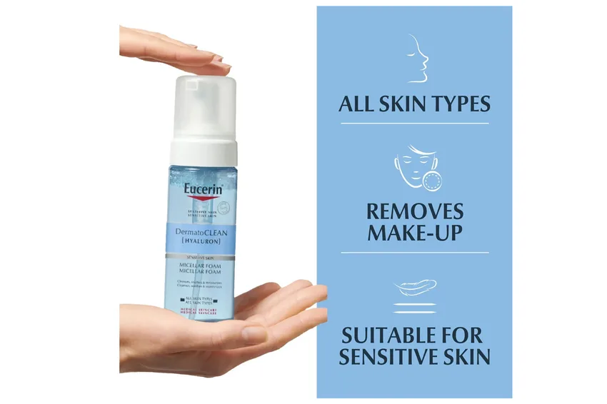 ماء ميسيلار يوسرين Eucerin ديرماتوكلين هايالورون ميزيلار فوم – 150 مل
