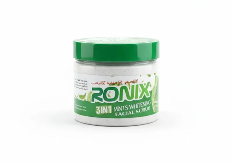 مقشر الوجه رونيكس Ronix بالنعناع 3 في 1 لتفتيح البشرة – 300 جم