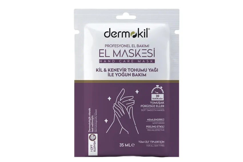 كريم يدين ديرموكيل Dermokil ماسك العناية باليدين بالطين وزيت بذور القنب – 35 مل
