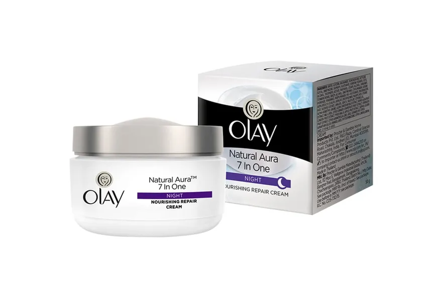 كريم وجه كريم أولاي Olay ناتشورال أورا الليلي لتغذية البشرة وإشراقتها – 50 غ 50g