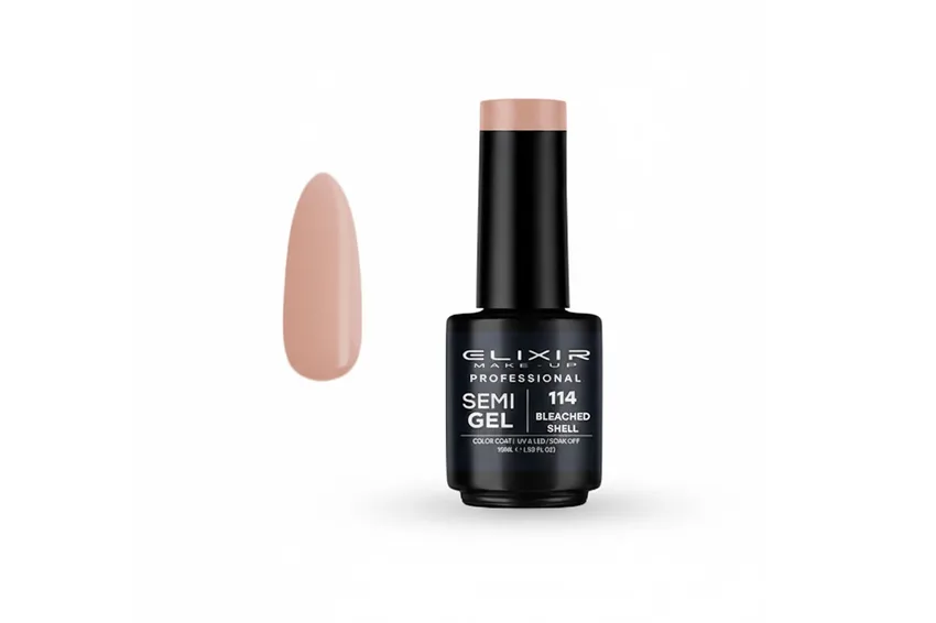 جل أظافر إليكسير Elixir – جل نصف دائم – 114 Bleached Shell – 15 مل