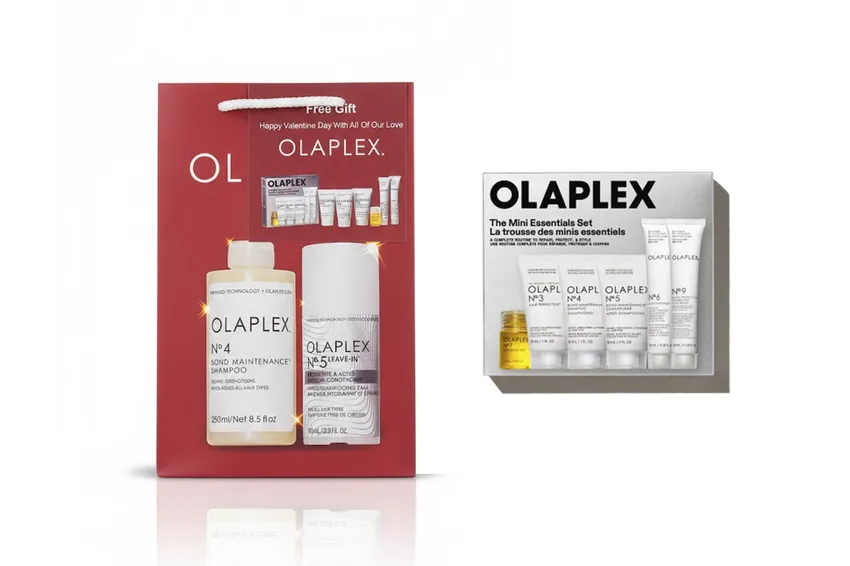 مجموعة عناية بالشعر مجموعة أولابلكس OLAPLEX No.4 + No.5 مع هدية The Mini Essentials Set