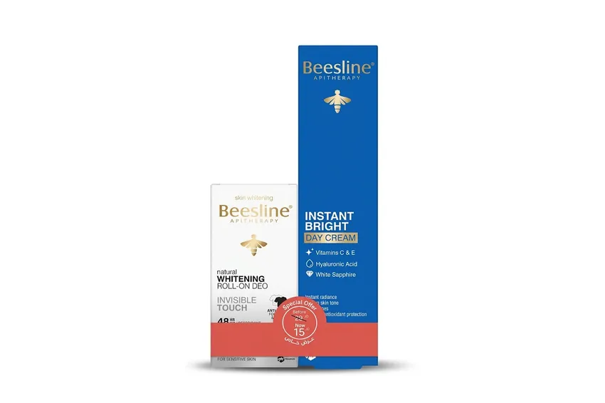 مجموعة منتجات عرض بيزلين Beesline أبيثيرابي لتفتيح البشرة (كريم نهاري + مزيل عرق رول أون إنفزبل تاتش)
