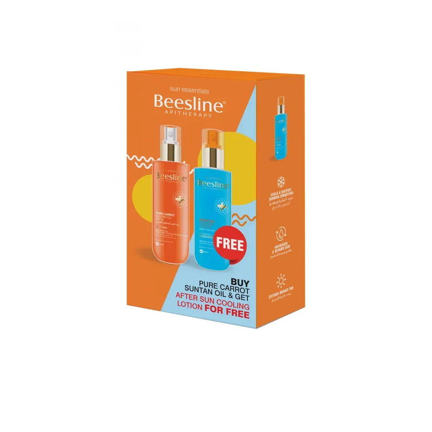 مجموعة بيزلين Beesline صن إسينشالز للعناية والتسمير زيت جزر ولوشن