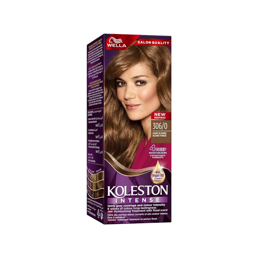 صبغة شعر ويلا كوليستون Wella Koleston أشقر غامق دافئ 306/0 مع أكسجين