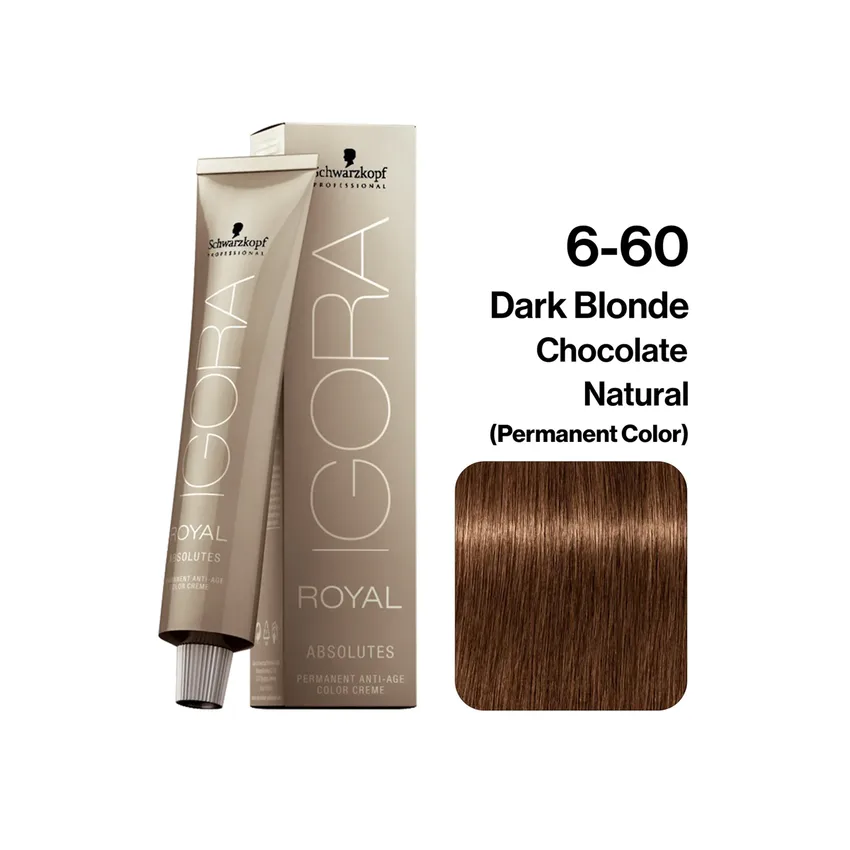 صبغة شوارزكوف Schwarzkopf إيغورا رويال أبسولوتس أشقر غامق شوكولاتة 6-60 سعة 60 مل