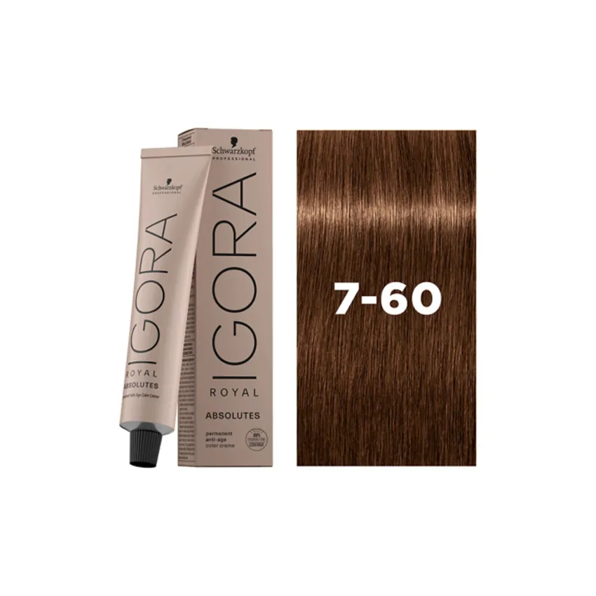 صبغة شوارزكوف Schwarzkopf إيغورا رويال أبسولوتس أشقر متوسط بني طبيعي 7-60 سعة 60 مل