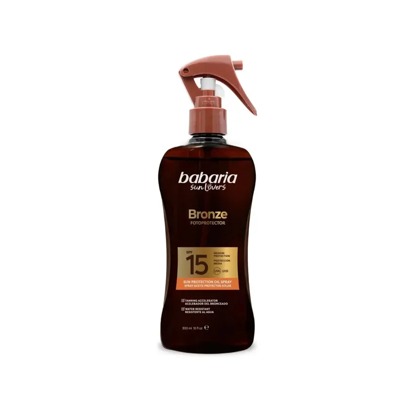 زيت باباريا Babaria تسمير برونزي بخاخ SPF 15 – 300 مل
