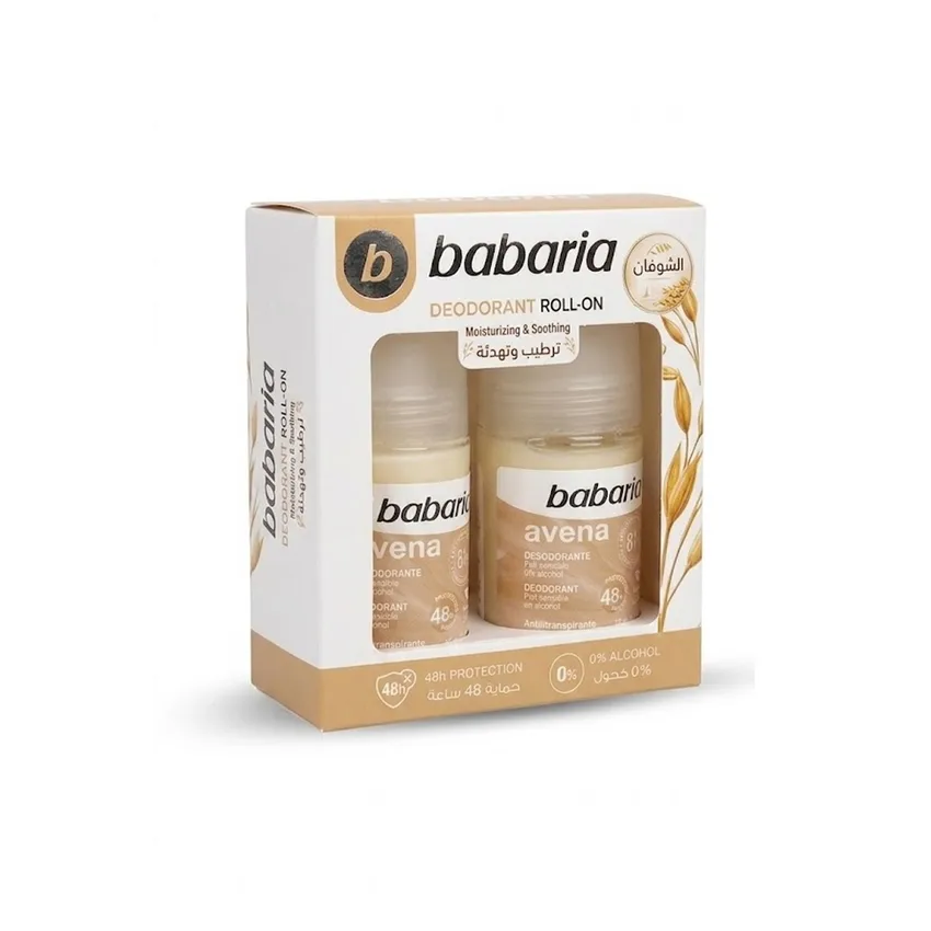 مزيل عرق رول أون بالشوفان عرض عبوتين بابريا Babria