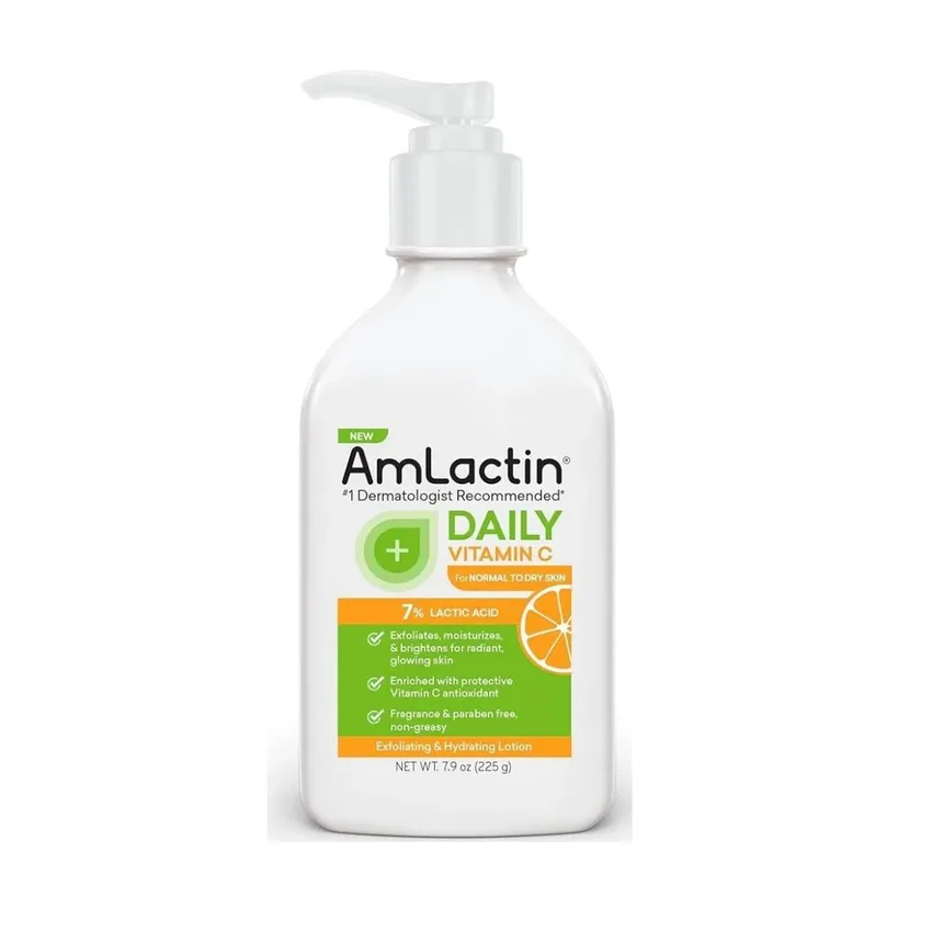لوشن فيتامين C اليومي لتفتيح وترطيب الجسم 7.9 أونصة أملاكتين AmLactin