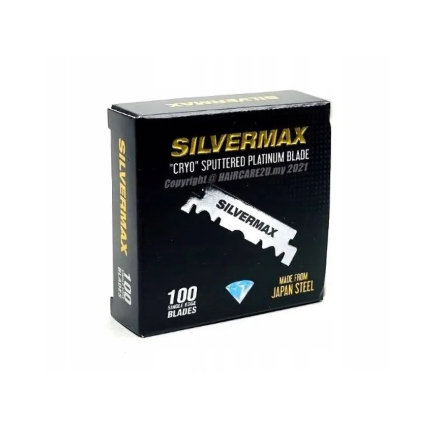 شفرات حلاقة سيلفرماكس Silvermax أحادية الحافة 100 قطعة