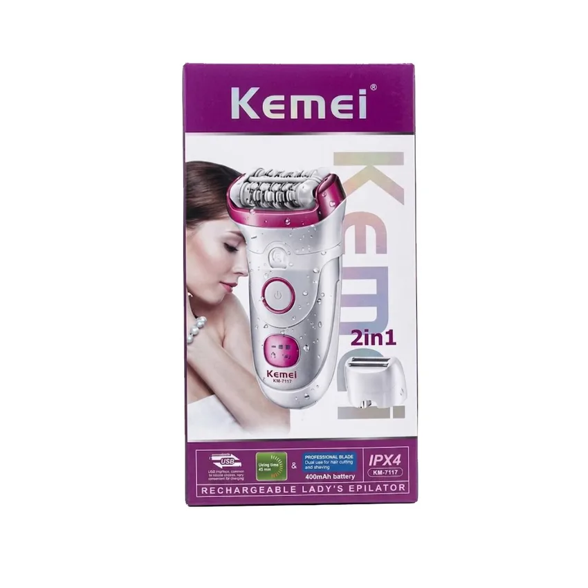 ماكينة إزالة الشعر كيمي Kemei KM-7117 النسائية 2 في 1