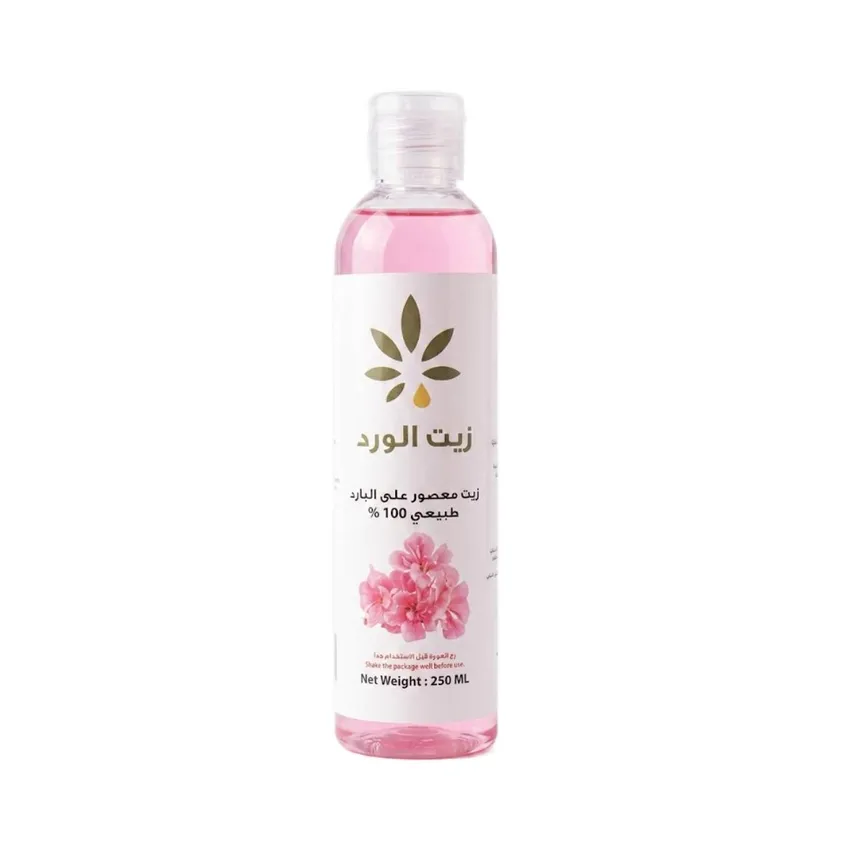 زيت الورد الطبيعي المعصور على البارد 100% – 250 مل