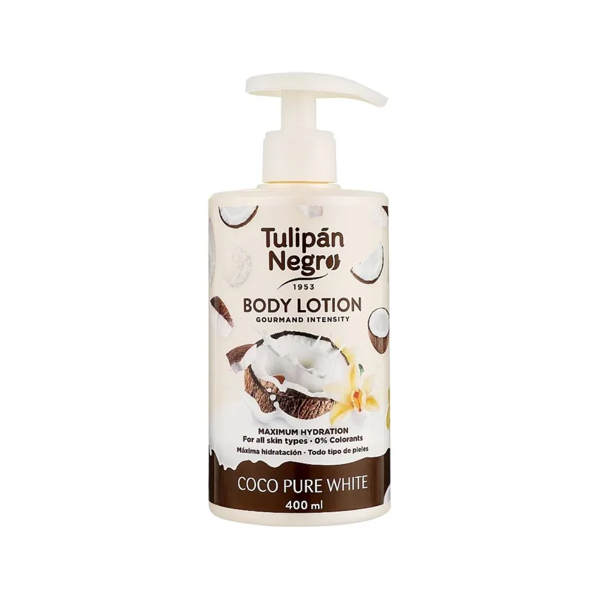 لوشن الجسم توليبان نيغرو Tulipan Negro كوكو بيور وايت 400 مل – Tulipán Negro