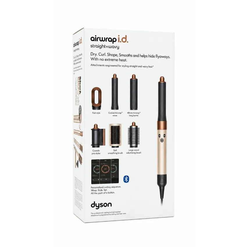 Airwrap i.d. لتصفيف وتجفيف الشعر Straight + Wavy – وردي سيراميك وذهبي وردي – دايسون Dyson
