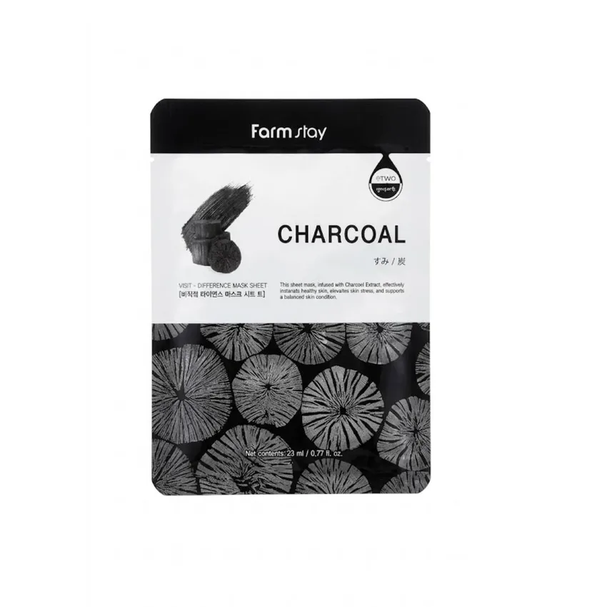ماسك Charcoal بالفحم لتنقية البشرة 23 مل – فارم ستاي Farm Stay