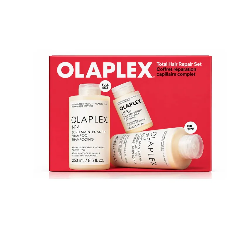 مجموعة عناية بالشعر أولابلكس OLAPLEX – أولابليكس توتال هير ريبير مجموعة متكاملة لإصلاح وتقوية الشعر التالف