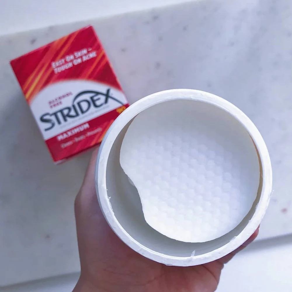ستريدكس مسحات لعلاج حب الشباب بحمض الساليسيليك 2% خالية من الكحول 55 قطعة | Stridex Maximum