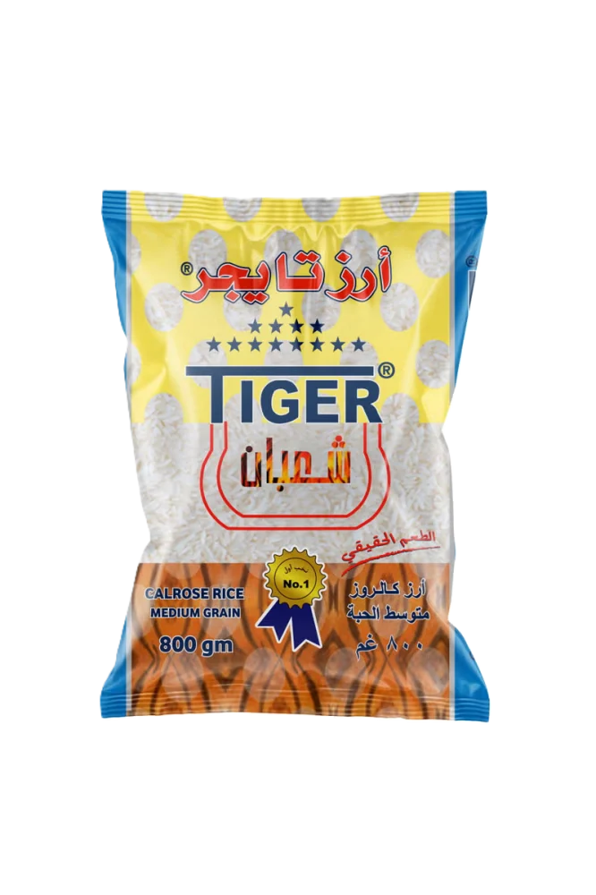 أرز تايجر كالروز شعبان بوزن 800 جم - أرز عالي الجودة للوجبات اليومية