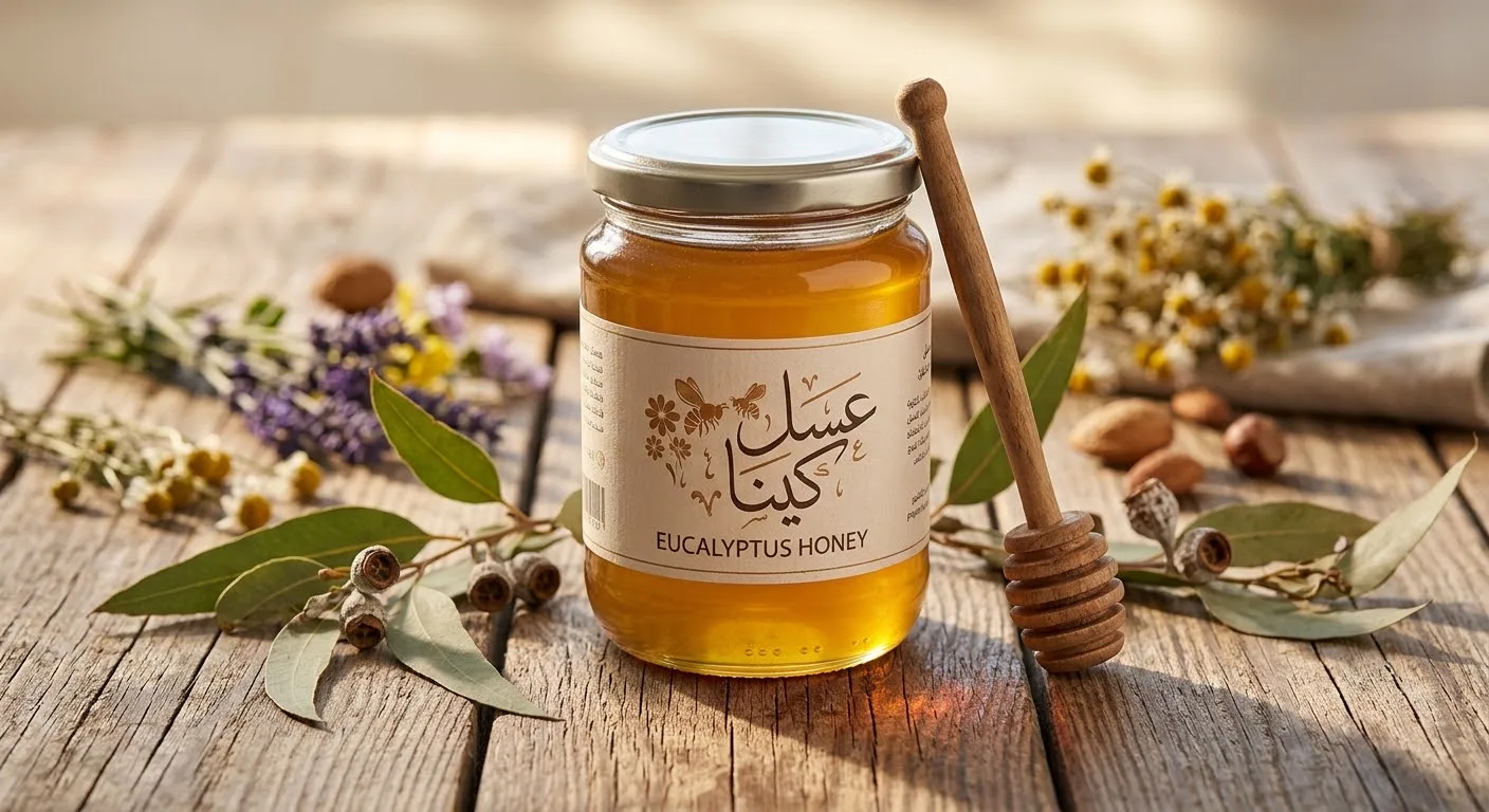 عسل الكينا الطبيعي الفاخر من رحيق أزهار أشجار الكينا بنكهة غنية ومذاق مميز – 1 كيلو – عسل الأوكالبتوس للاستخدام اليومي والفطور وتحلية المشروبات – مناسب مع الخبز والتوست واللبنة والزبادي والشوفان والمك