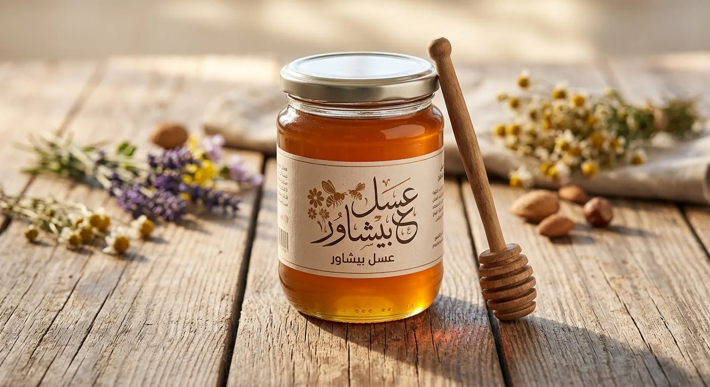 عسل بيشاور طبيعي فاخر بنكهة غنية وقوام مميز – نصف كيلو – عسل للاستخدام اليومي والفطور وتحلية المشروبات والحلويات – مناسب مع الخبز والتوست واللبنة والزبادي والشوفان والمكسرات والفواكه والوصفات المنزلية