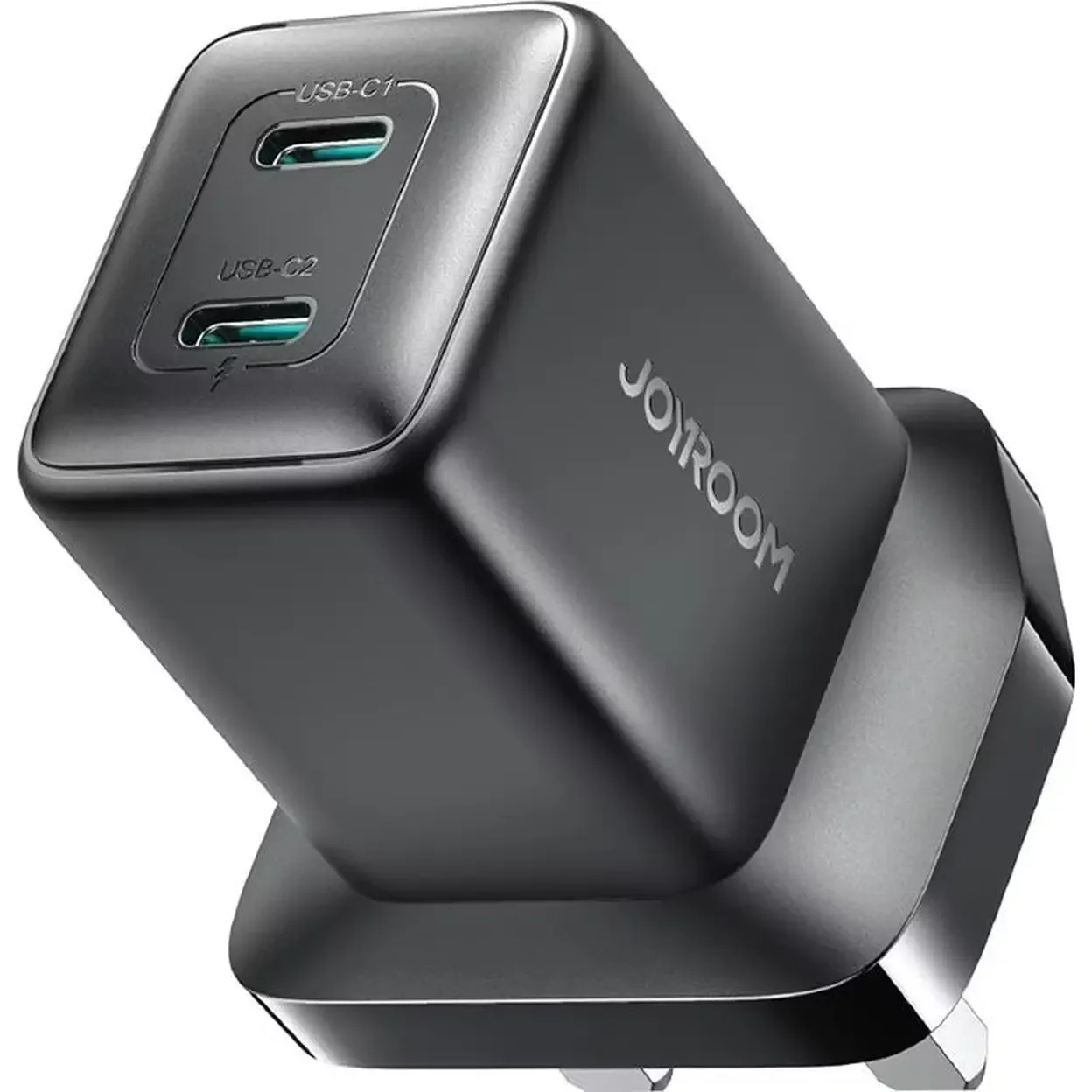 شاحن جوي روم JR-TCG17 GaN 45W بمنفذي USB-C أسود