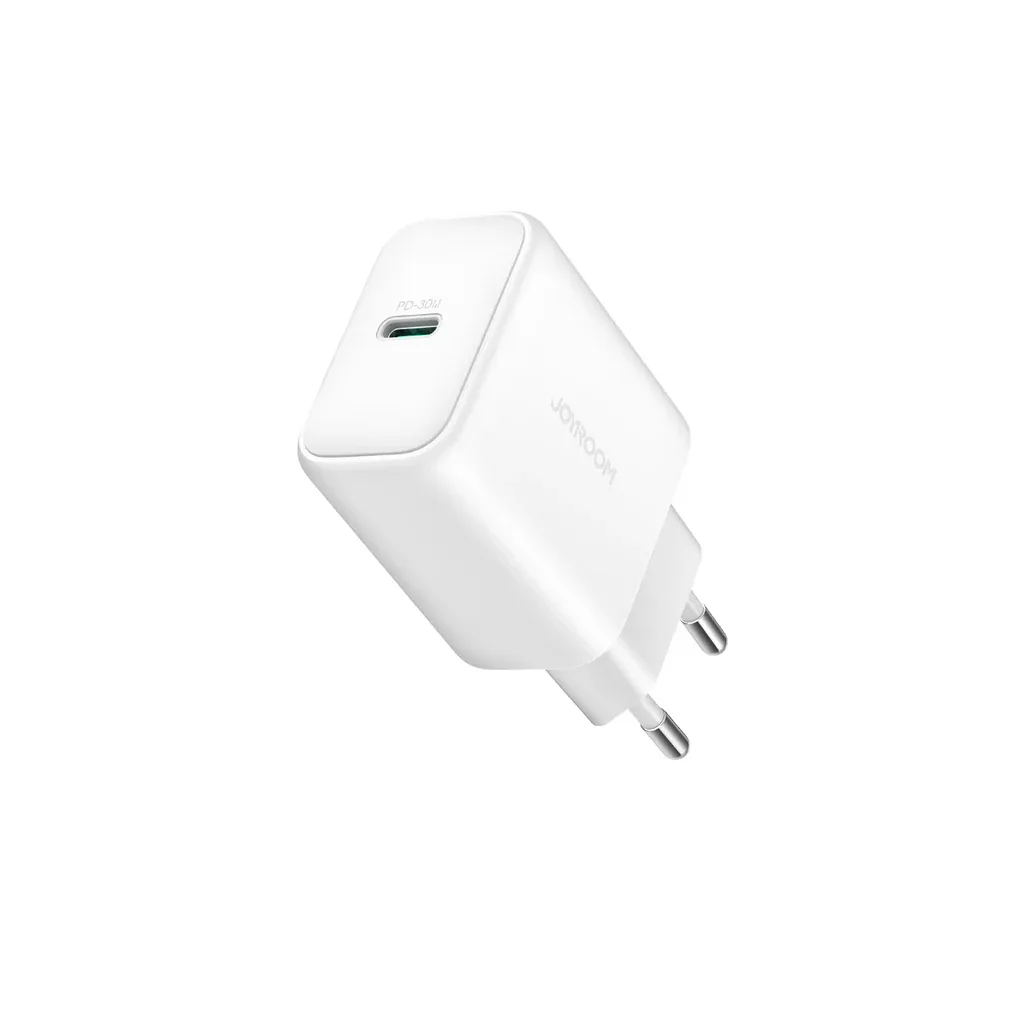 شاحن جوي روم JR-TCF24 USB-C بقدرة 30W أبيض مع كيبل USB-C