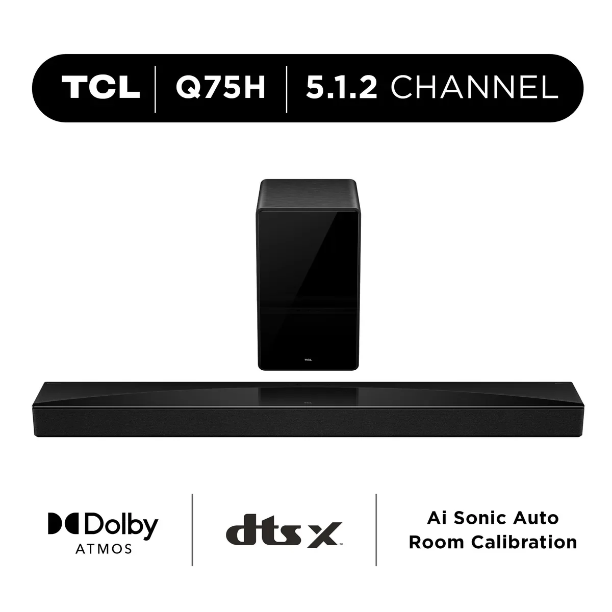 ساوند بار TCL Q75H نظام 5.1.2 بقوة 620 واط مع Dolby Atmos